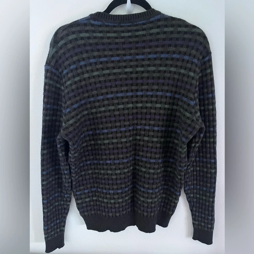 Lenor Romano Fine Merino Wool Sweater Textured 90's Crew Neck Pullover Men’s  XL